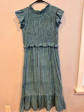 Anna Cate Smocked Top Ruffle Maxi Dress Size S